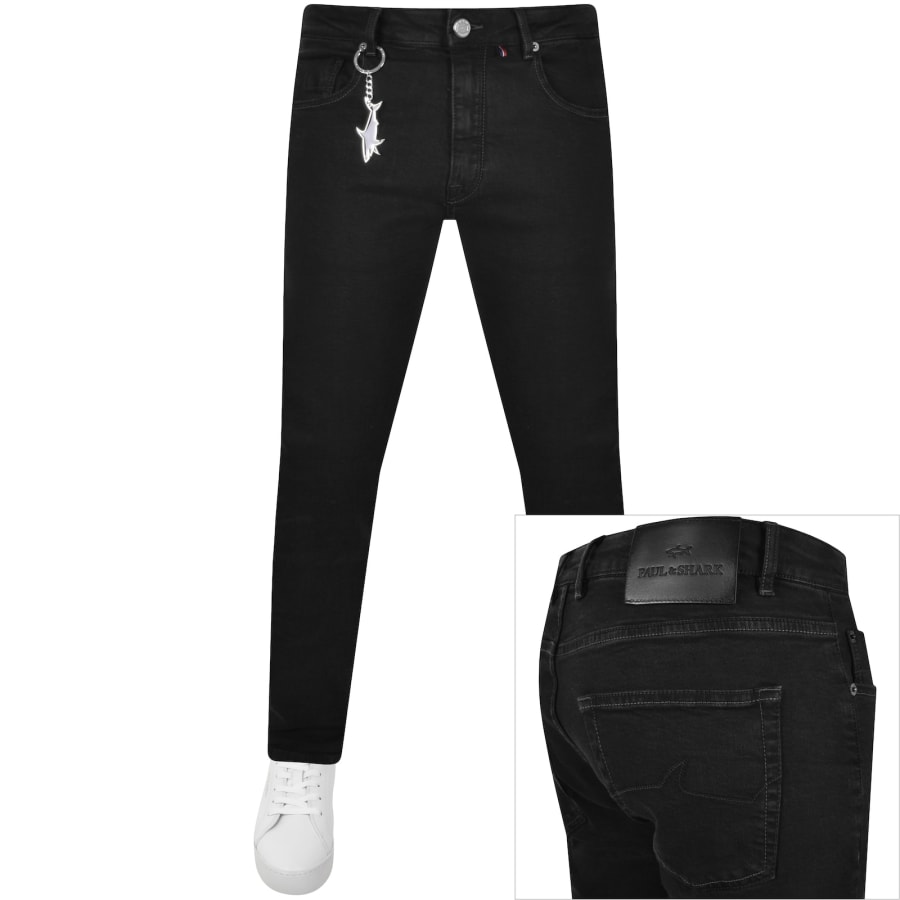 Paul And Shark Black Rivet Regular Jeans Black